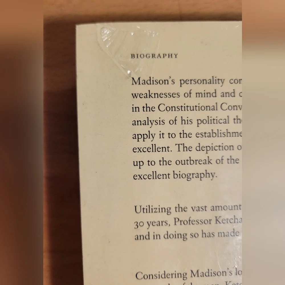 NWT James Madison A Biography by Ralph Ketcham First Edition Paperback 1990 - Picture 4 of 5